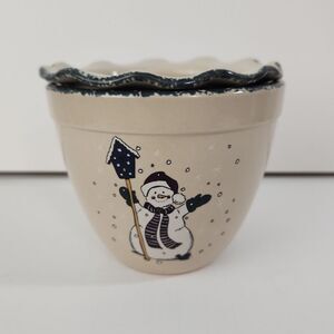 Vintage Home & Garden‎ Party Ltd Made in USA Snowmen Christmas Serving Dip Bowl